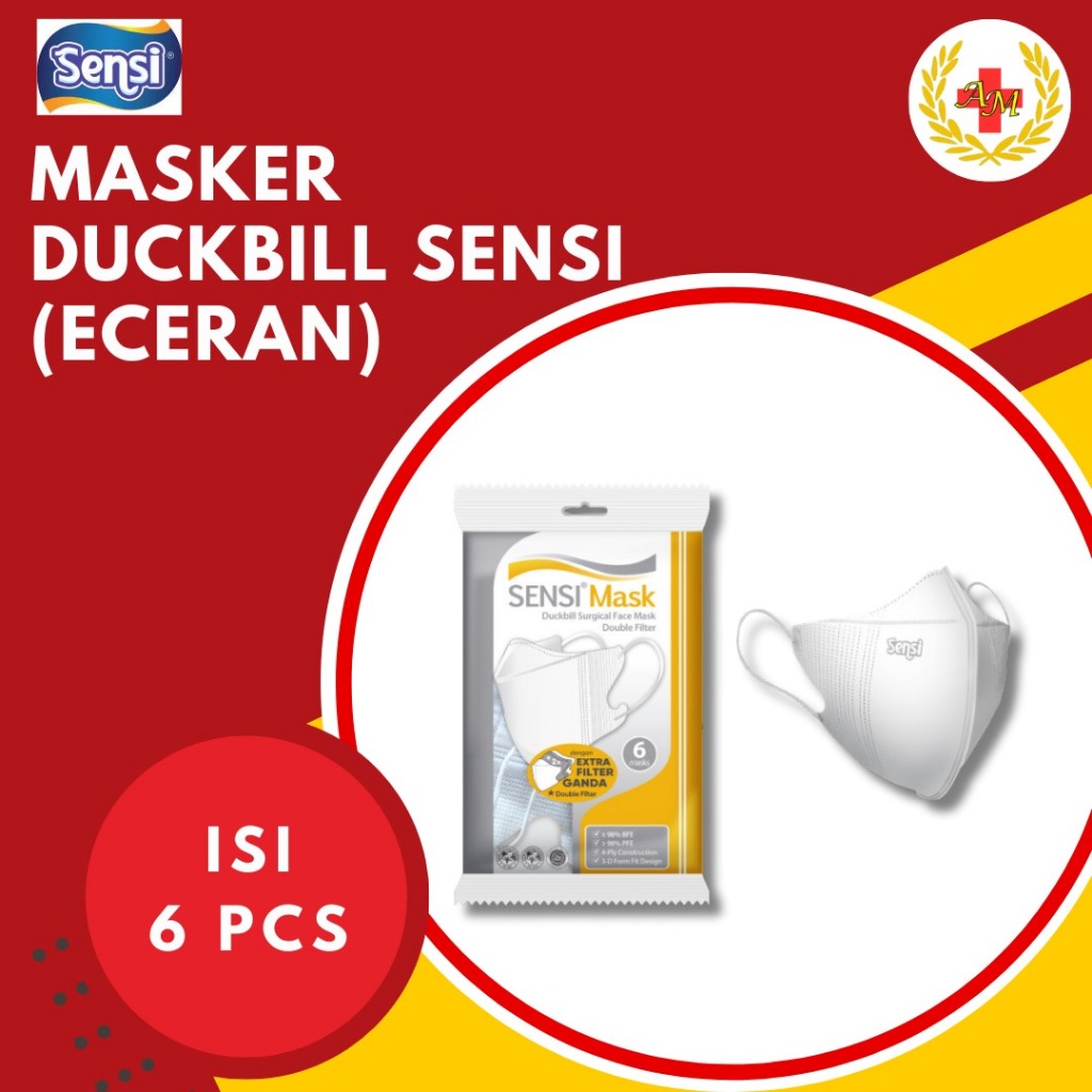 Jual Masker Sensi Duckbill 3ply Kemasan Sachet Isi 6 Pcs Shopee Indonesia