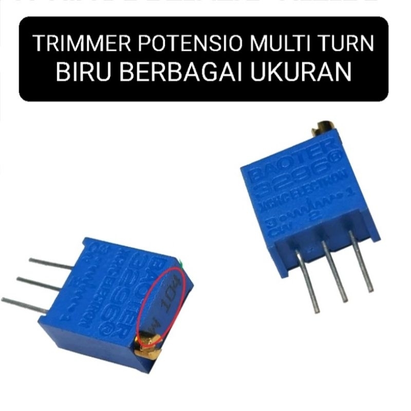 Jual Trimpot MULTI TURN Potensio Potensiometer Trimer Biru Trimmer