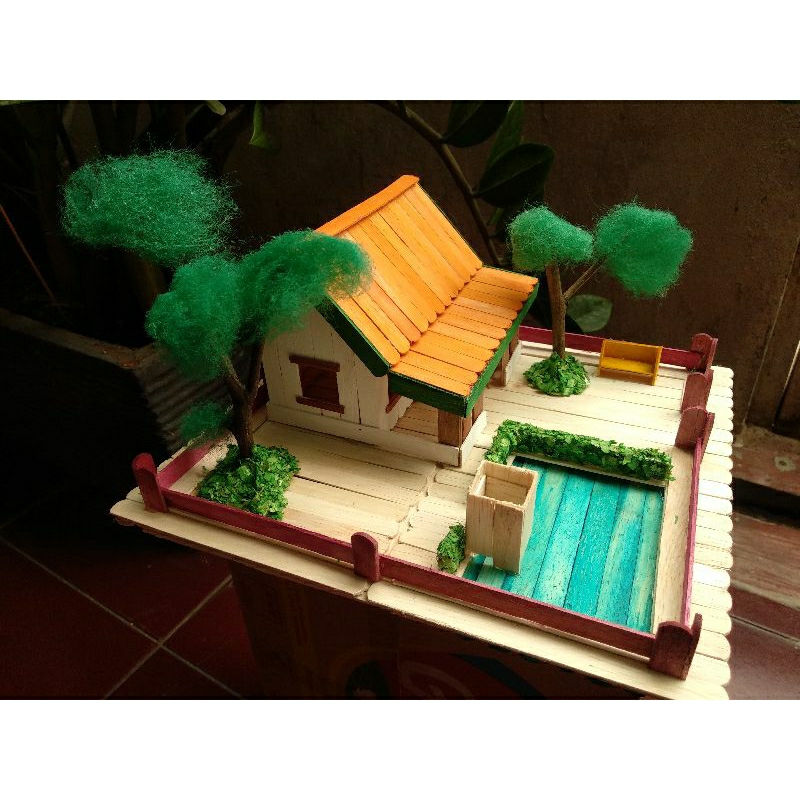 Jual Prakarya Maket Miniatur Rumah Adat Kebaya Betawi 4 Dari Stik Es