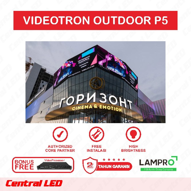 Jual LED VIDEOTRON OUTDOOR P5 FIX INSTALASI 2 TAHUN GARANSI LAMPRO