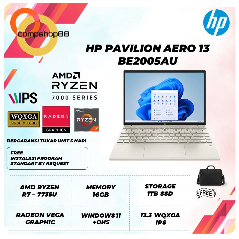 Jual Laptop Ringan Hp Pavilion Aero 13 Ryzen 7 7735U Ram 16Gb Ssd 1Tb