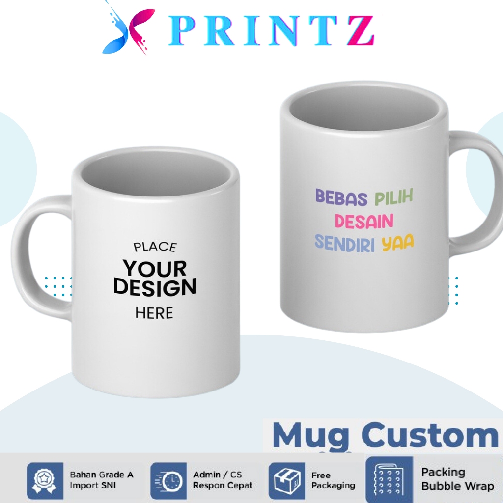 Jual CETAK MUG CUSTOM CANGKIR CUSTOM TANPA MINIMAL ORDER FOTO