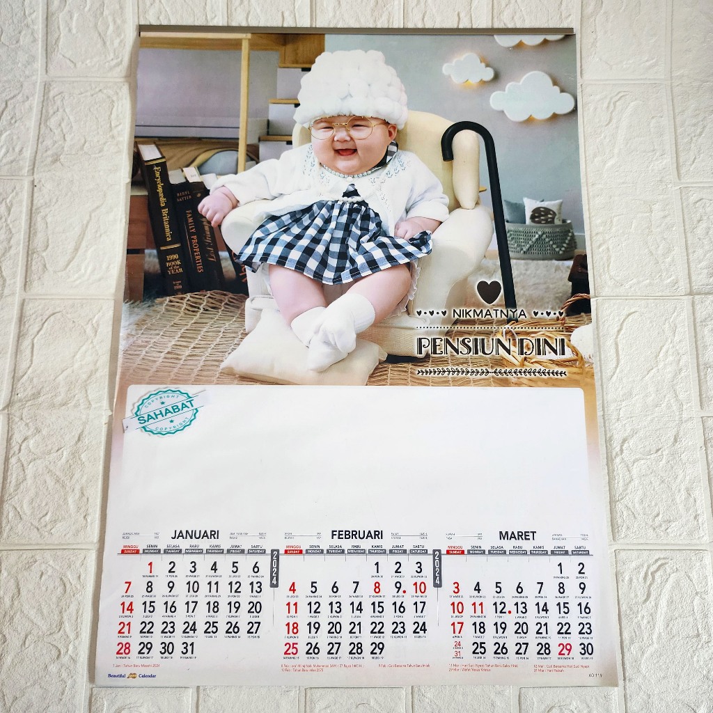 Jual Kalender Dinding Lembar Tahun Kalender Dinding Triwulan