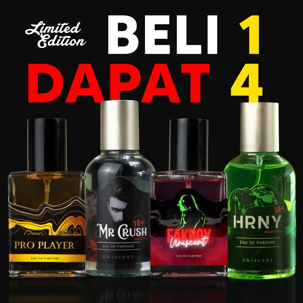 Jual DAPAT 4 Parfum HRNY MR CRUSH PRO PLAYER FAKBOY UNISCENT Perfume