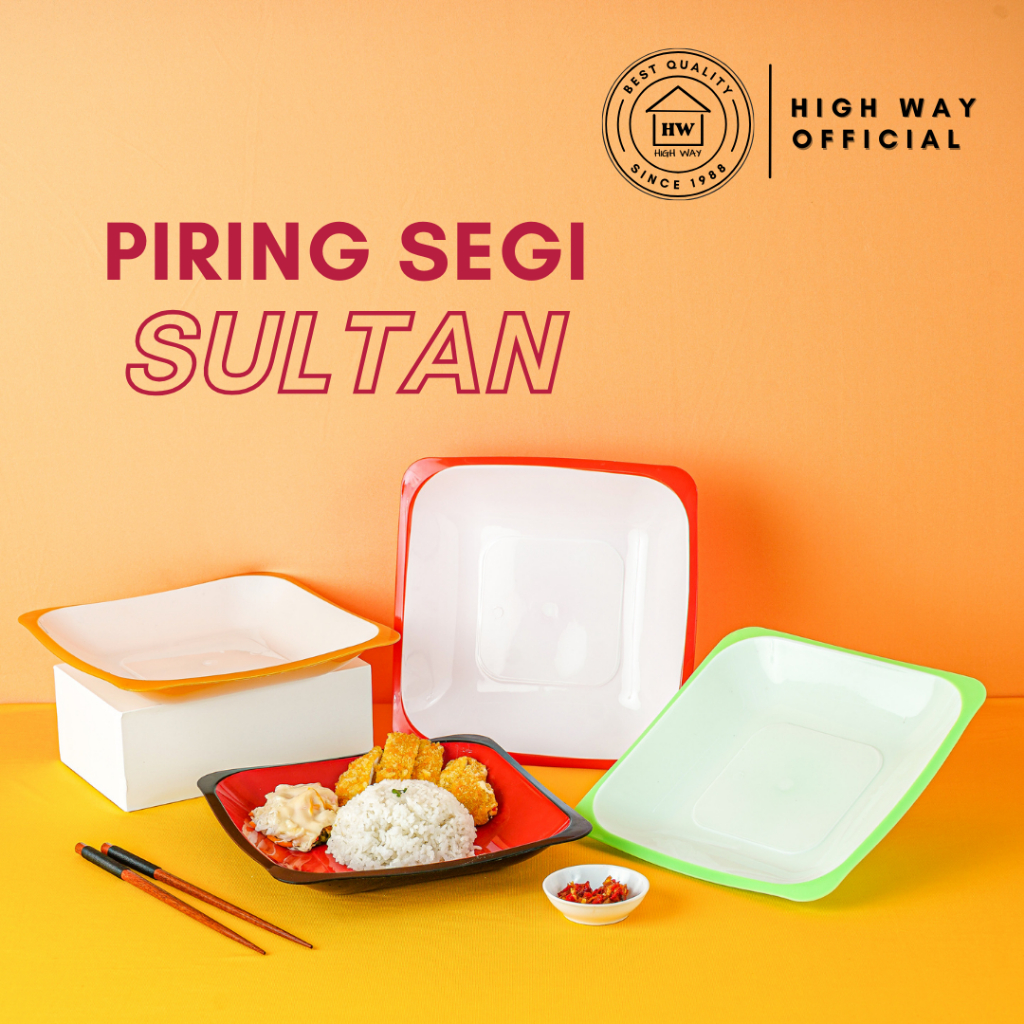 Jual HIGH WAY Piring Segi Sultan Anti Pecah Motif Ramen Jepang Warna