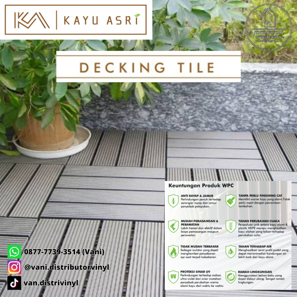 Jual Decking Tile Lantai Kayu Wpc Kode Diy Bongkar Pasang Cm X Cm