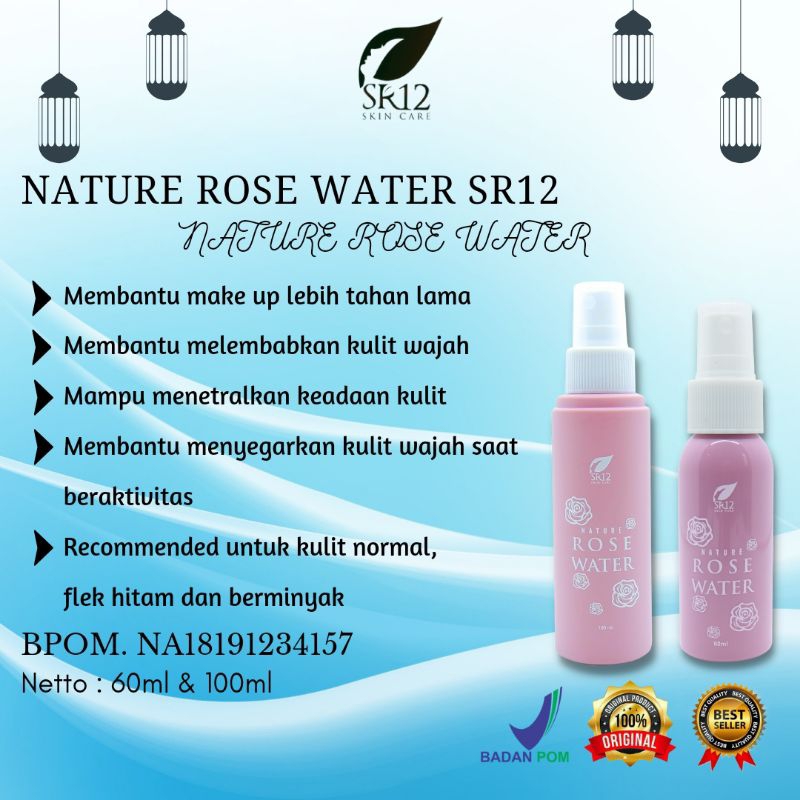 Jual Nature Rose Water Sr Facial Spray Face Mist Penyegar Wajah Flek