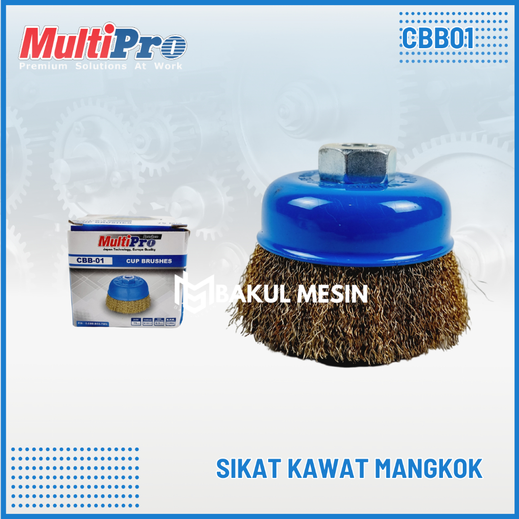 Jual MULTIPRO Sikat Kawat Mangkok Gerinda Cup Brush Kuningan CBB 01