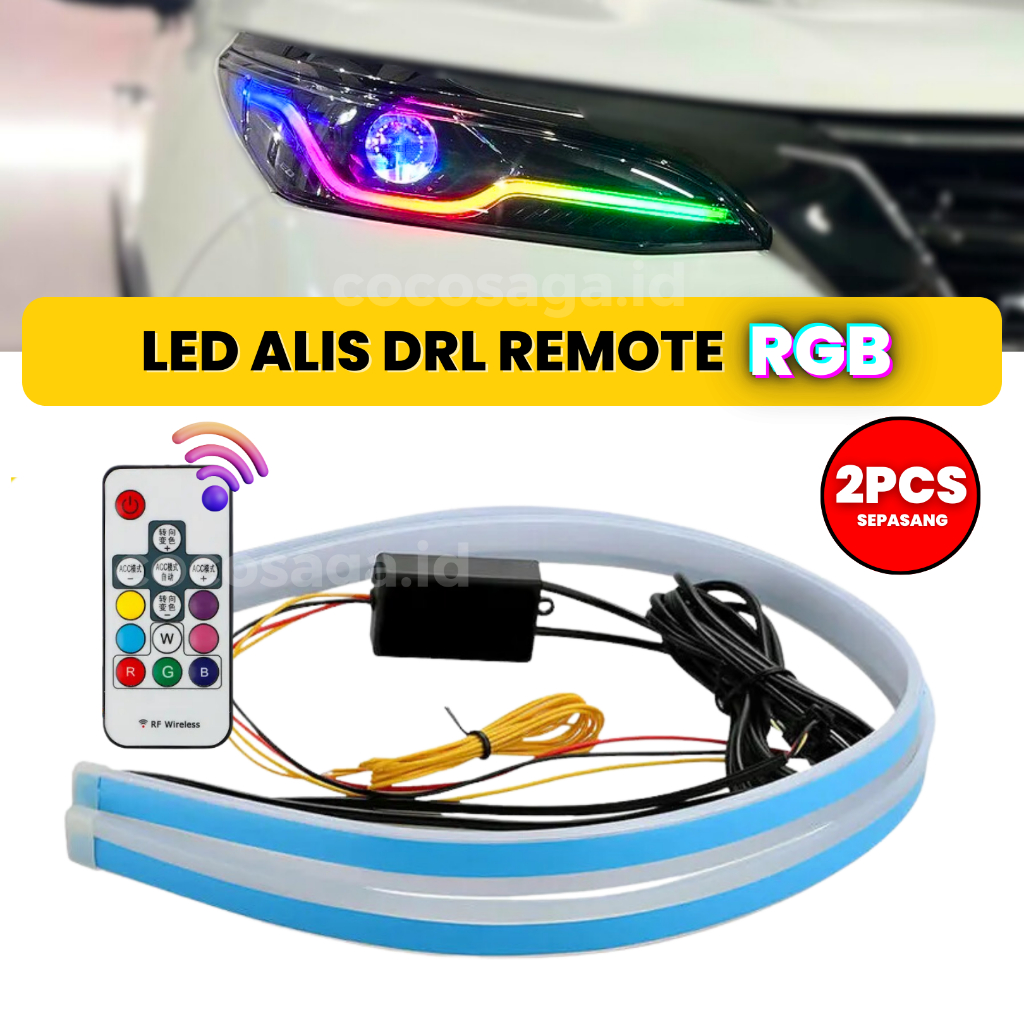 Jual Lampu Led Alis Drl Slim Tempel Remote Rgb Sein Running Cm