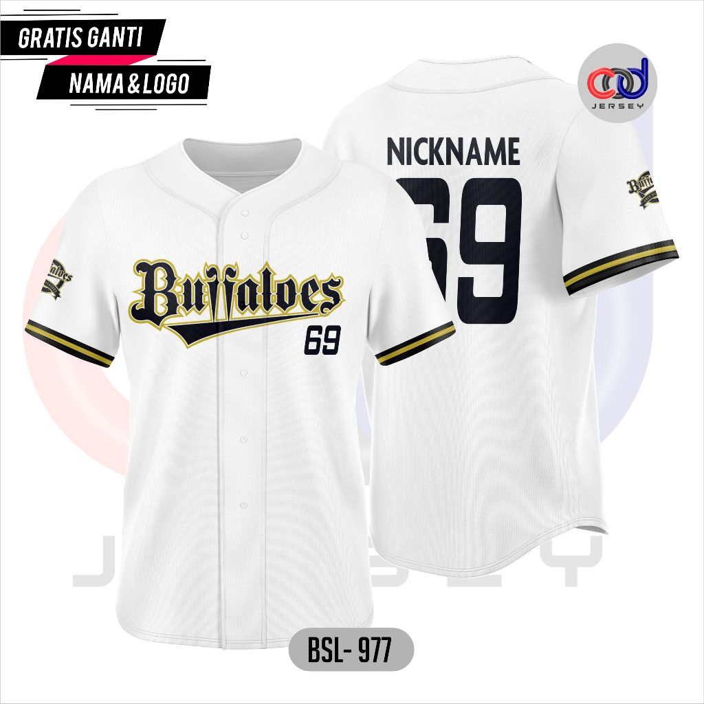 Jual Jersey Baju Baseball Team Buffaloes Full Printing Dan Sublime