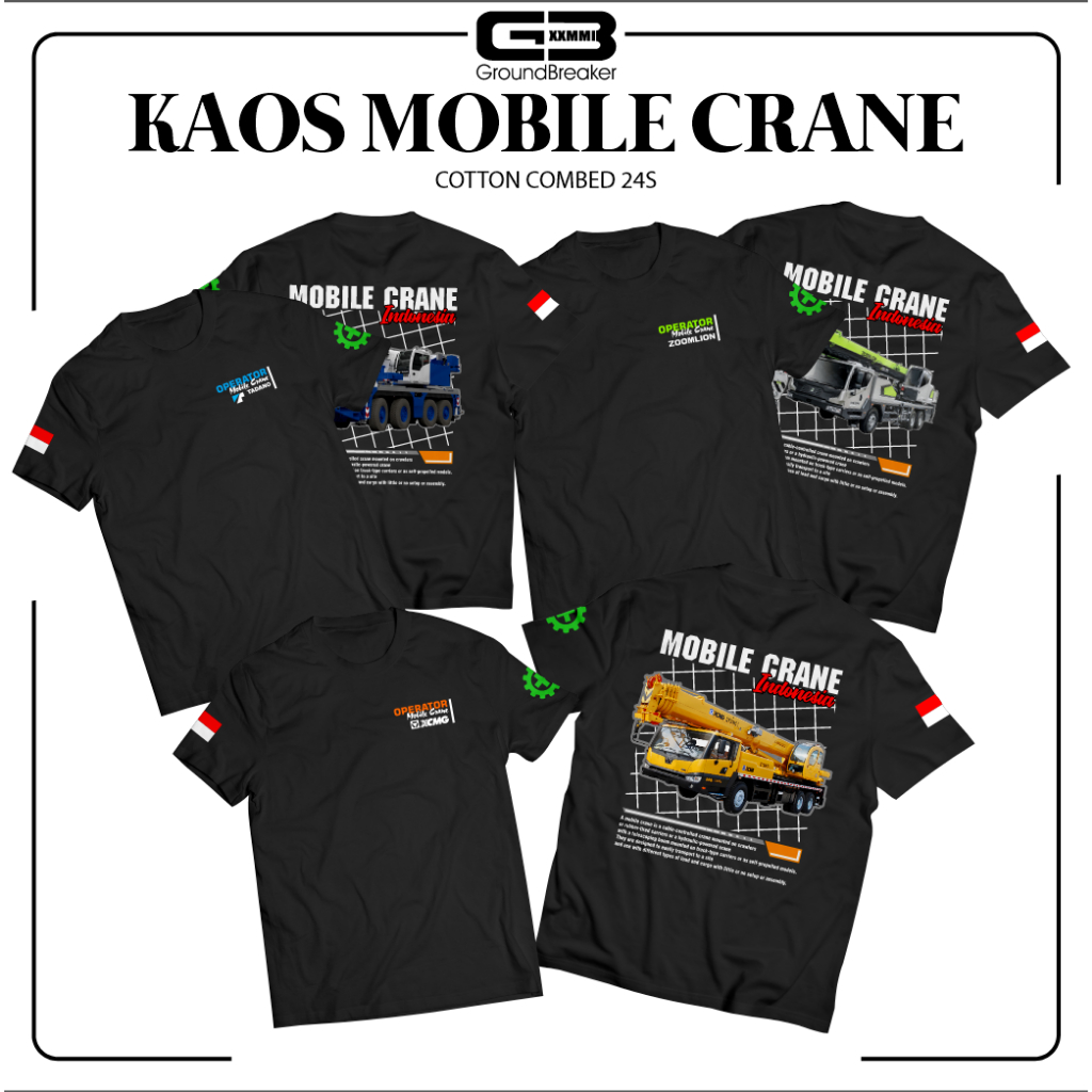 Jual Baju Kaos Operator Muda Mobile Crane Xcmg Dll Alat Berat Premium