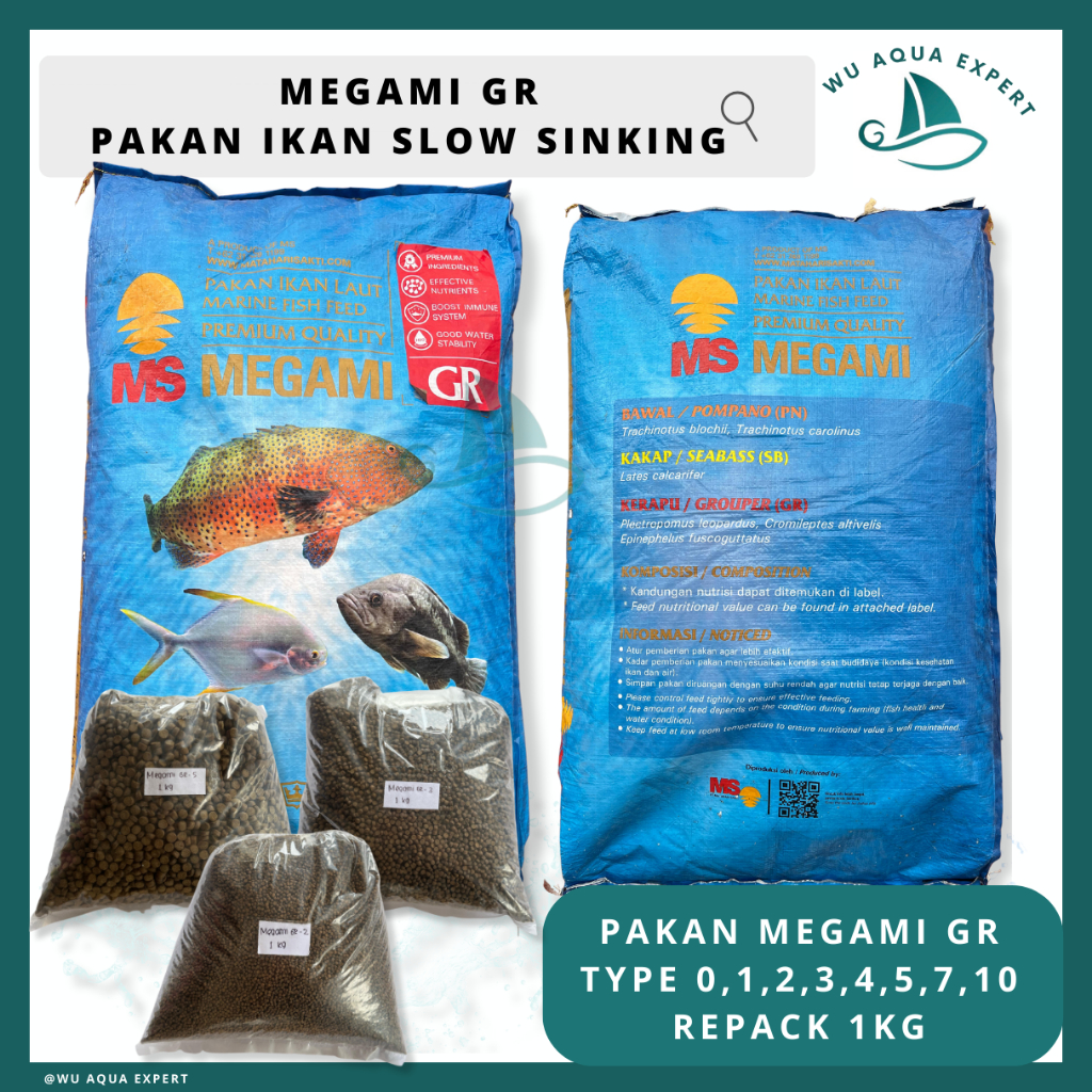 Jual Megami Gr Pn Sb Repack Kg Pelet Pakan Kerapu Kakap Koi Hias