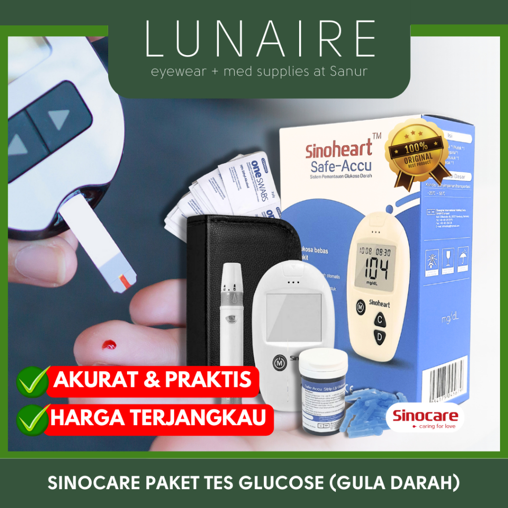 Jual Sinocare Sinoheart Safe Accu 1 Alat Tes Gula Darah Glukosa 1 Paket