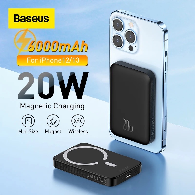 Jual Power Bank Baseus Mah Magnetic Mini Wireless W Fast Charger