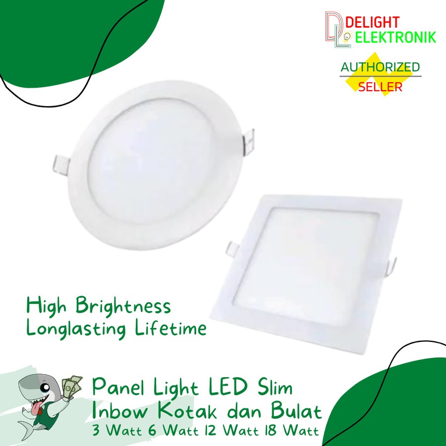 Jual Lampu Led Panel Light Downlight Putih Inbow Kotak Dan Bulat