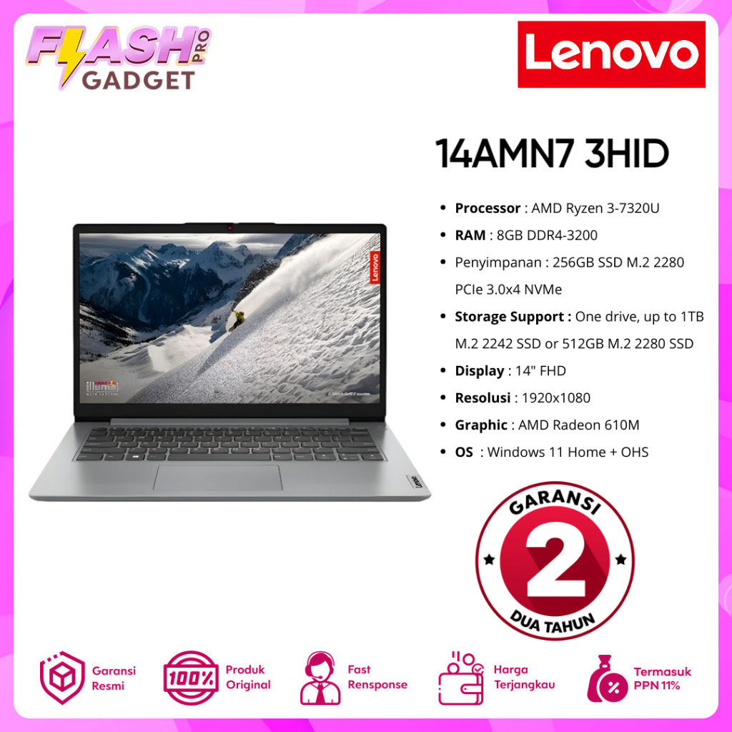 Jual Lenovo Ideapad Slim Amn Hid Amd Ryzen U Gb Ssd