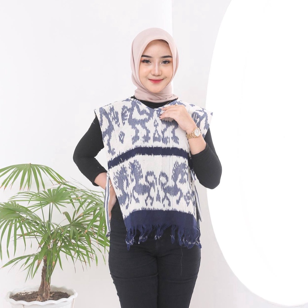 Jual Ek Tora Vest Etnik Tenun Ikat Dayak Keishan Id Outer Tenun