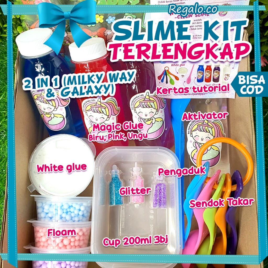 Jual Paket Slime Kit Unicorn Galaxy Lengkap Shopee Indonesia