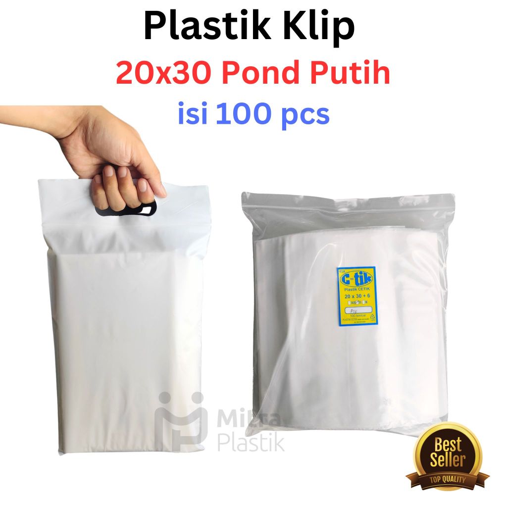 Jual Plastik Klip Putih 20x30 Isi 100pcs Packing Baju Plong Pond