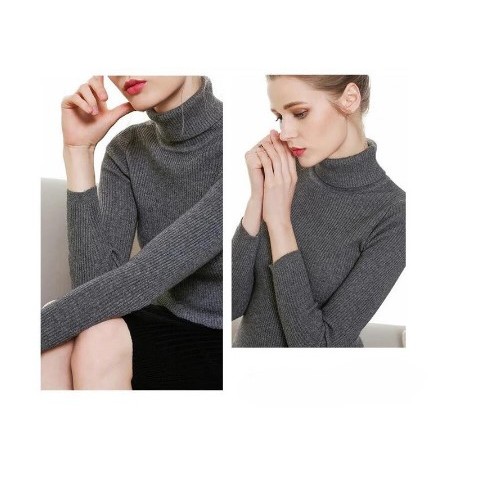 Jual Baju Kaos Turtle Neck Wanita Rajut Tebal Premium Turtleneck Lengan