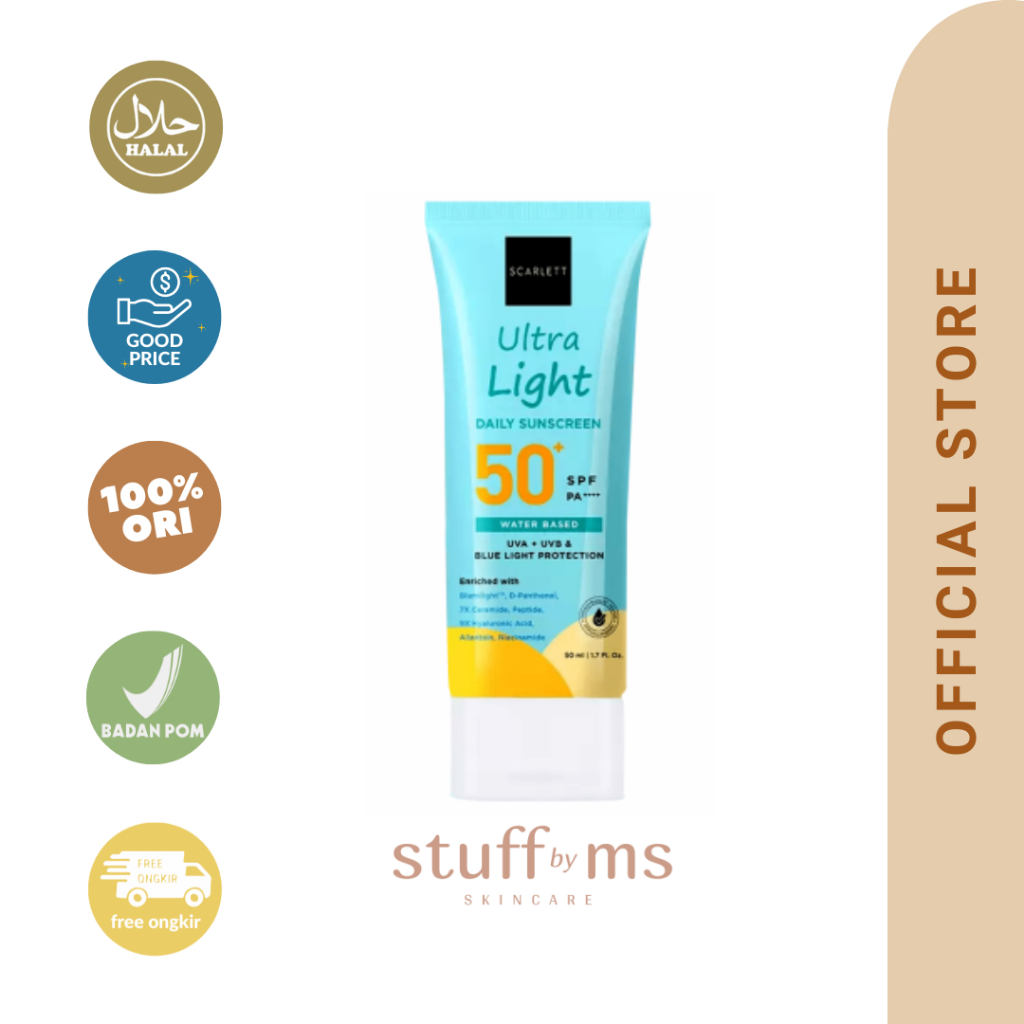 Jual Scarlett Sunscreen Ultra Light Spf 50 50ml Shopee Indonesia