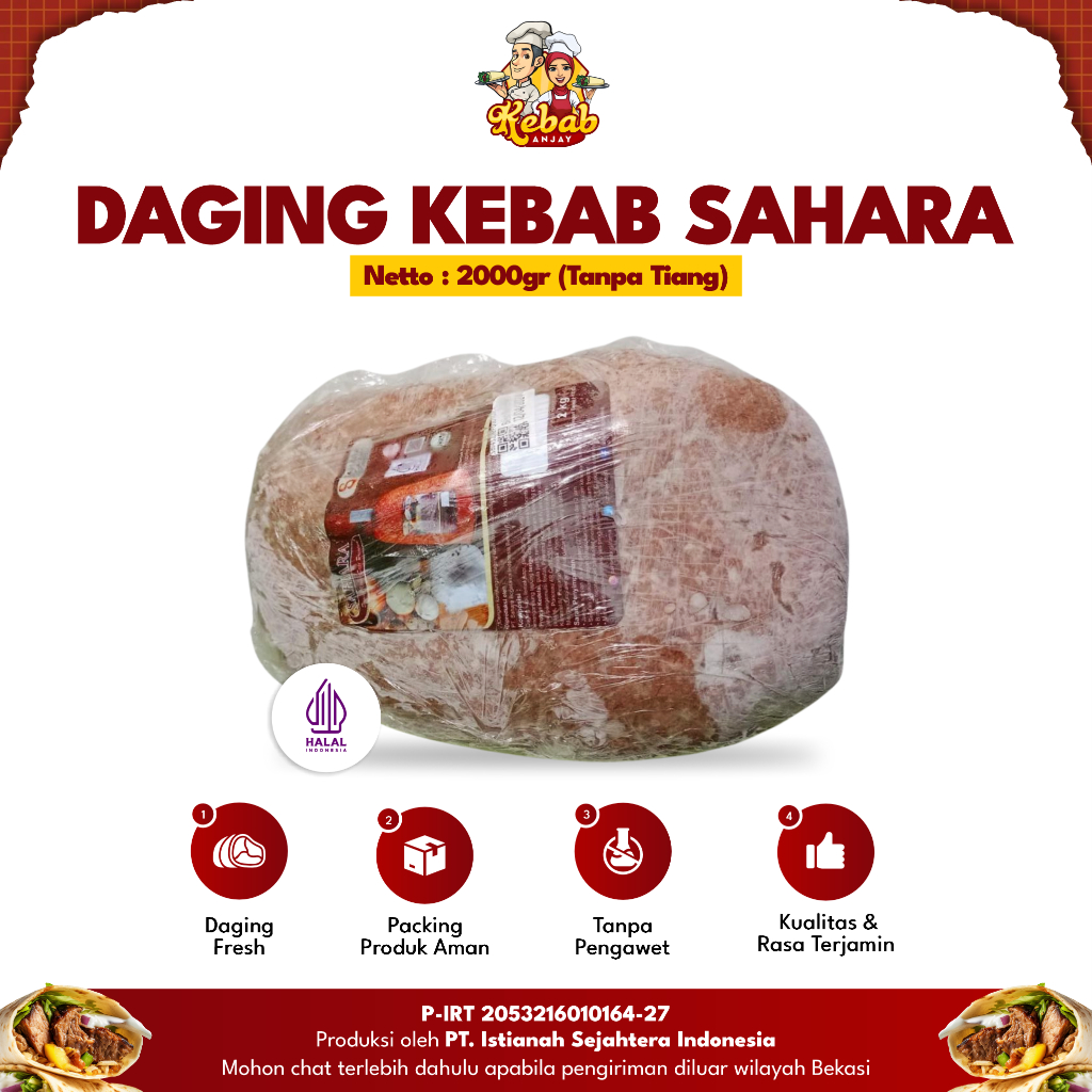 Jual Daging Kebab Sapi Merk Sahara Tanpa Tiang Kg Kebab Sapi Halal