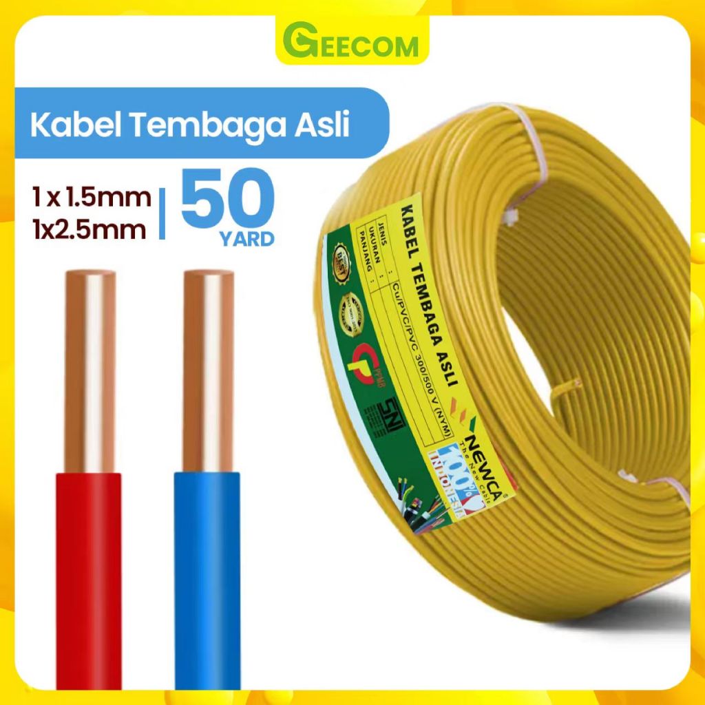 Jual Kabel Listrik Tembaga 1 X 2 5mm 50 Yard Full SNI Kabel NYA Murni