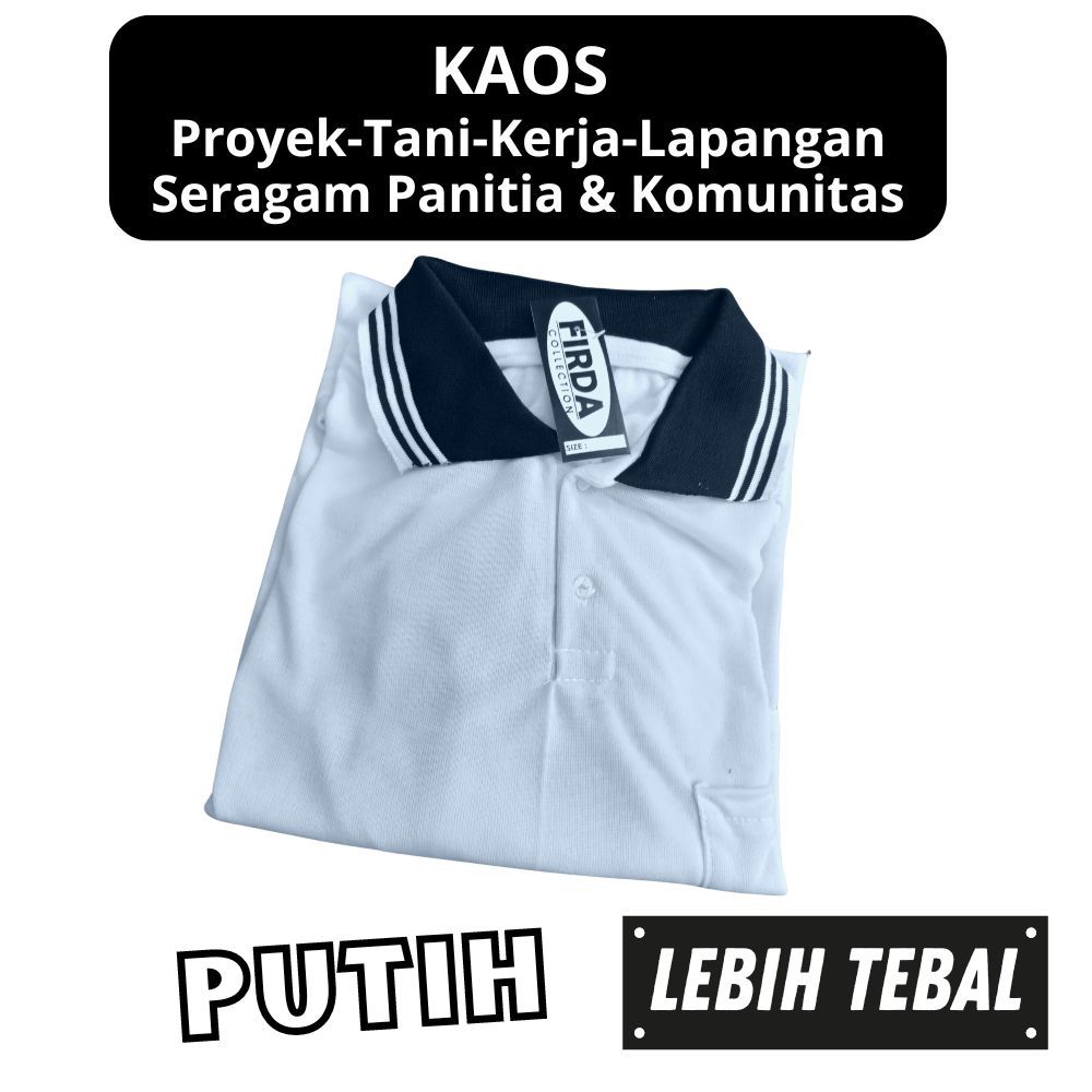 Jual Kaos Pria Kerah Lengan Panjang Polo Polos Kerja Kuli Bangunan