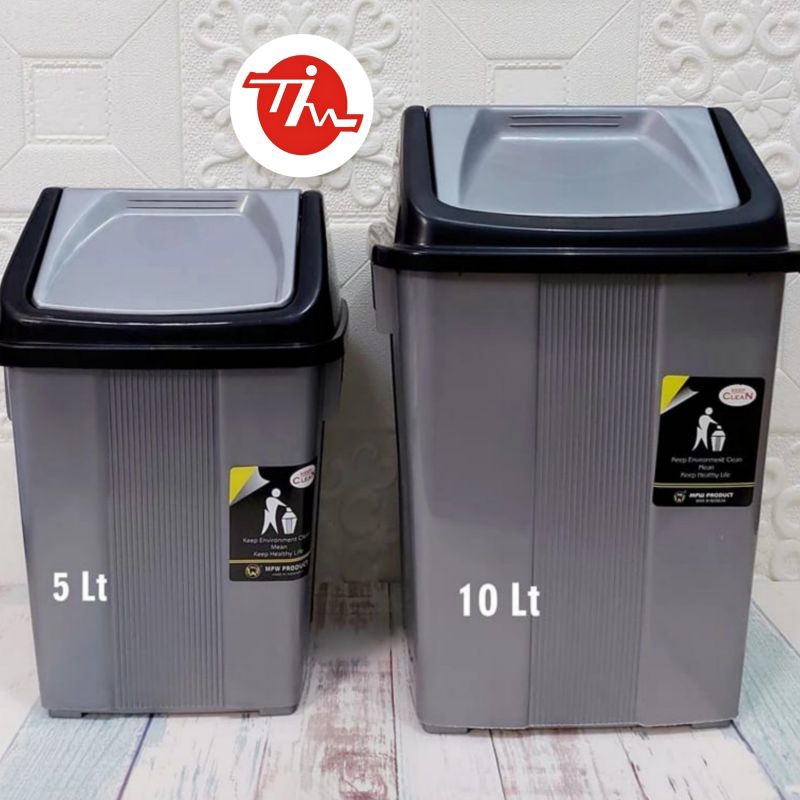 Jual Tempat Sampah Lt Dan Lt Tutup Goyang Silver Diamond Shopee