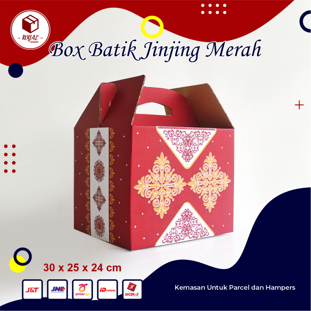 Jual Kardus Box Parcel Batik Merah Uk 30 X 25 X 24 Cm Parcelbox