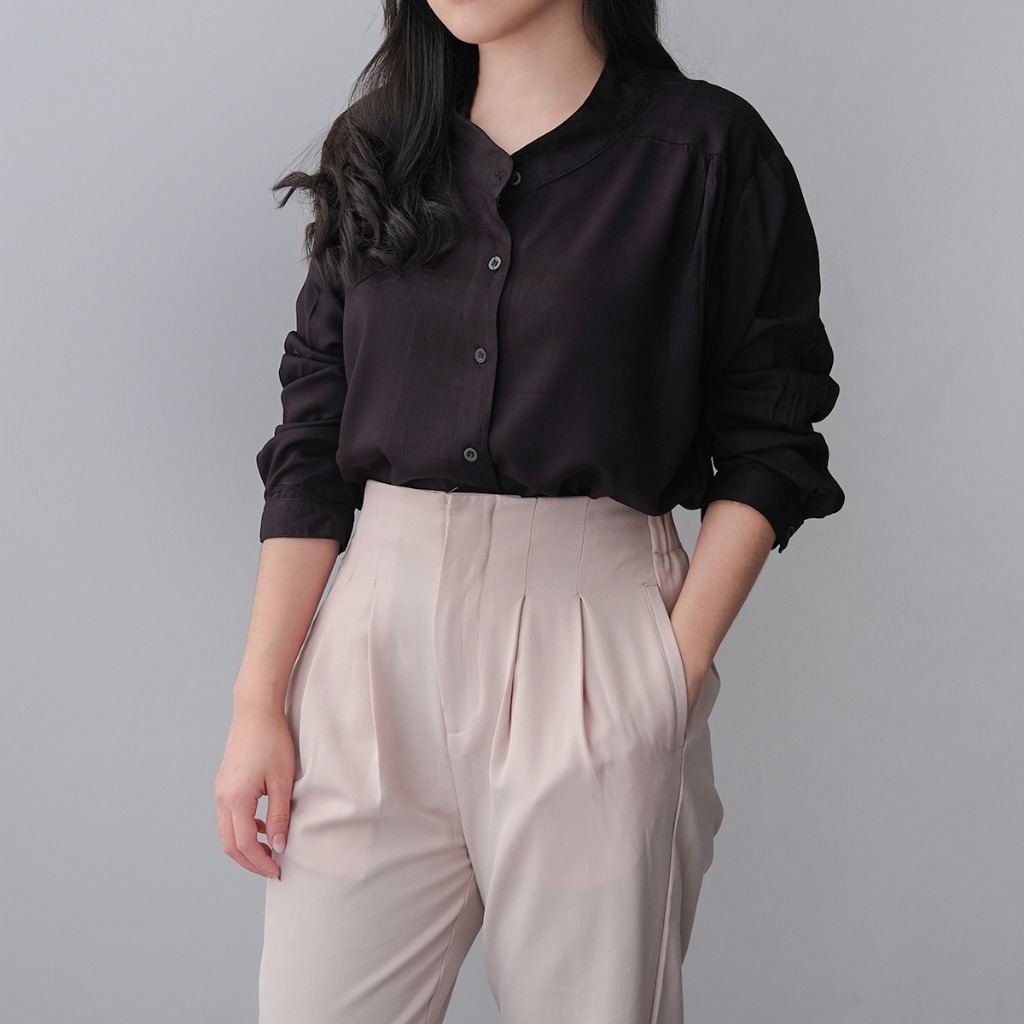 Jual Olin Shirt Shu Studio Kemeja Kerah Shanghai Wanita Rayon Twill