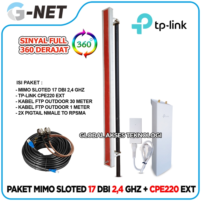 Jual Paket Antena Outdoor Mimo Slotted 17 DBi 2 4 Ghz 360 Derajat TP