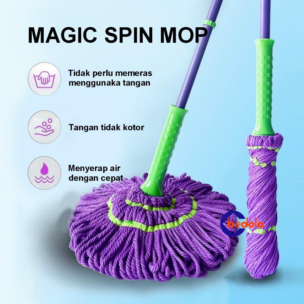 Jual Bedola Alat Pel Lantai Magic Spin Mop Putar Praktis Otomatis 360