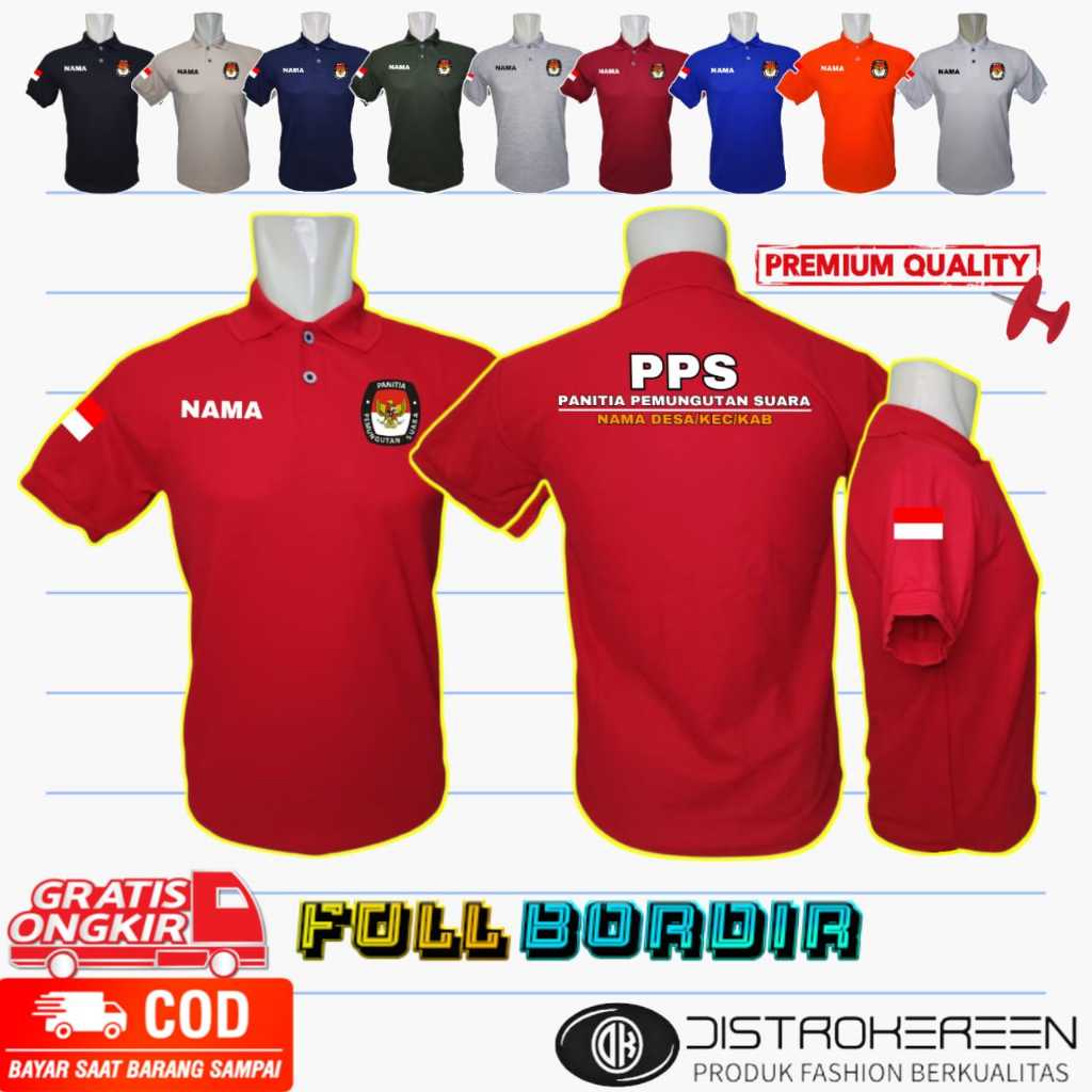 Jual Kaos Kerah Panitia Pemungutan Suara Free Nama Free Nama Desa Kec