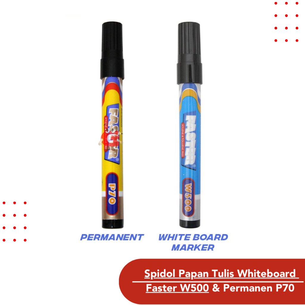 Jual Paket Spidol Papan Tulis Whiteboard Faster W500 Spidol Permanen