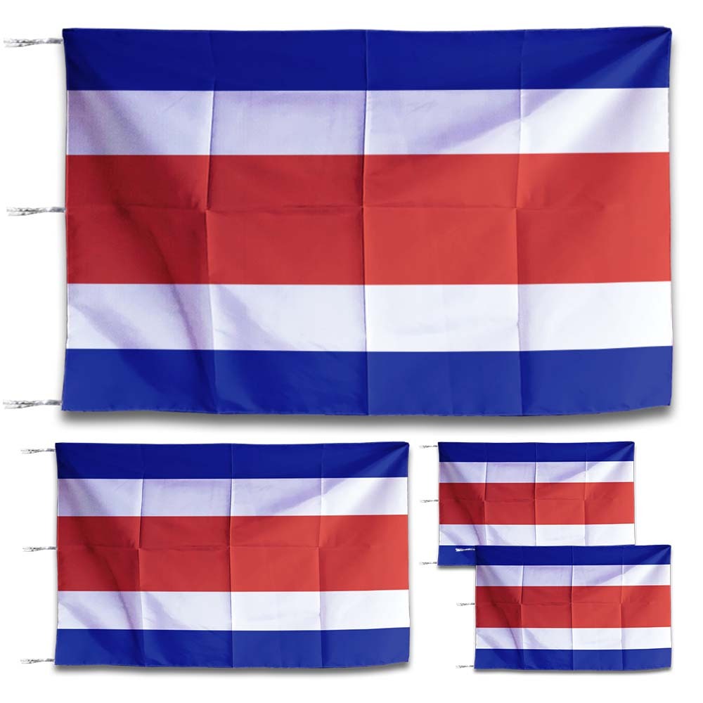 Jual Bendera Negara Kosta Rika Ukuran Kecil Besar Bahan Satin Peles