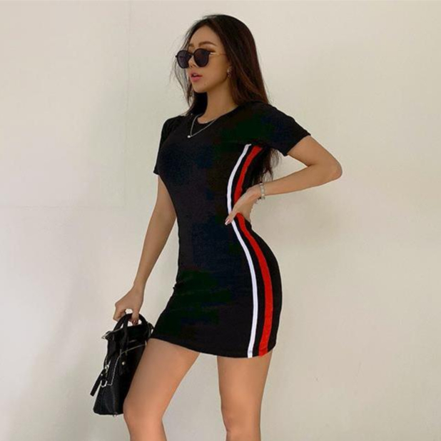 Jual Slim Fit Short Sleeve Bodycon Mini Dress 1067 S M L XL Shopee