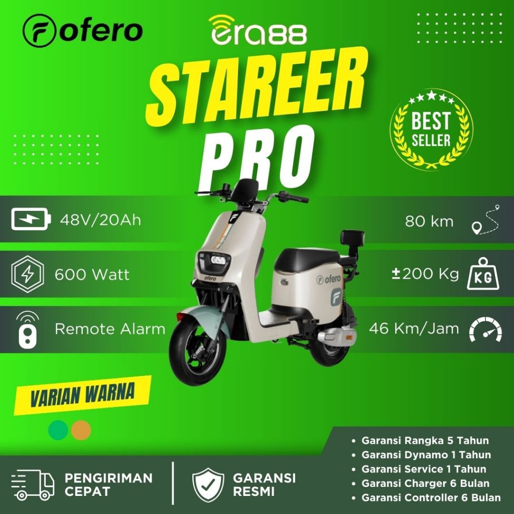 Jual Sepeda Listrik Ofero Stareer Pro V Ah Garansi Resmi Shopee