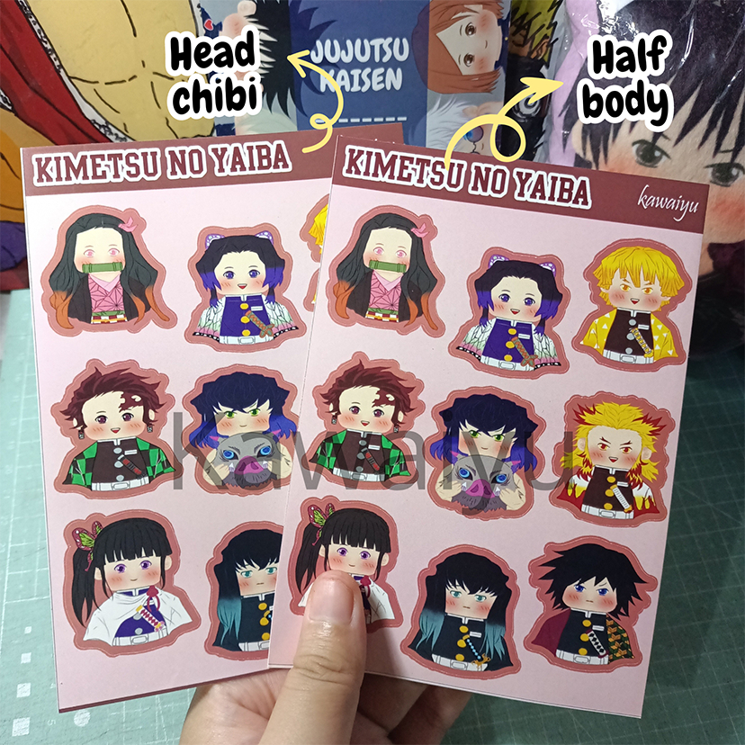 Jual Sticker Anime Kimetsu No Yaiba Anti Air Kiss Cut A6 Nezuko Tanjiro