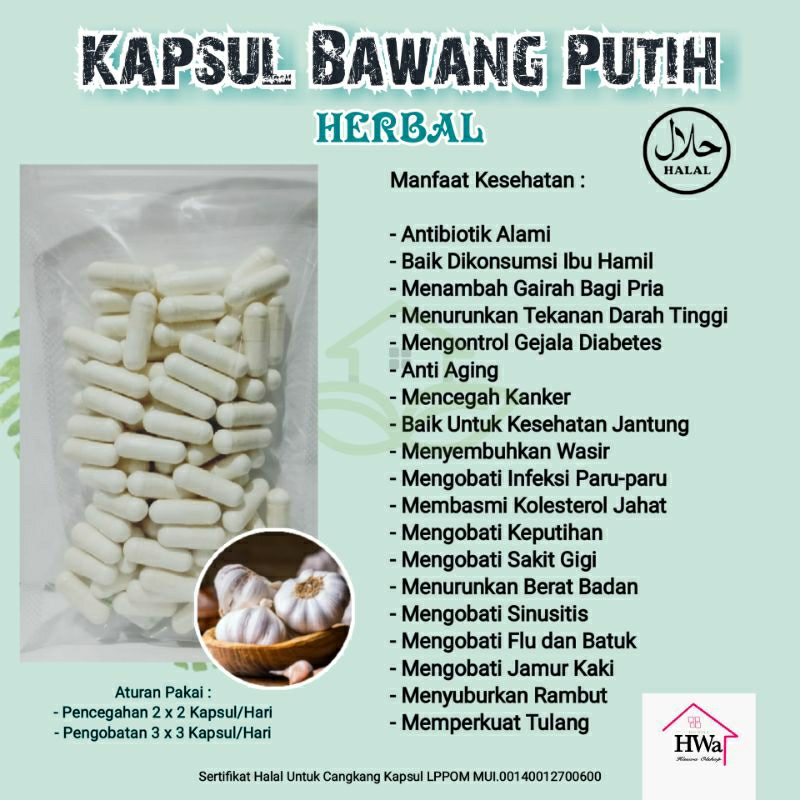 Jual Bawang Putih Garlic Herbal Daya Tahan Tubuh Isi Kapsul