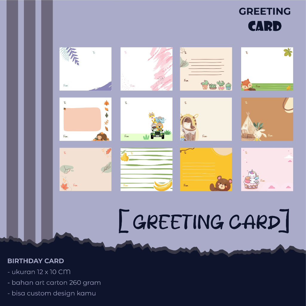 Jual GREETING CARD KARTU UCAPAN POLOS KARTU UCAPAN CUSTOM BLANK