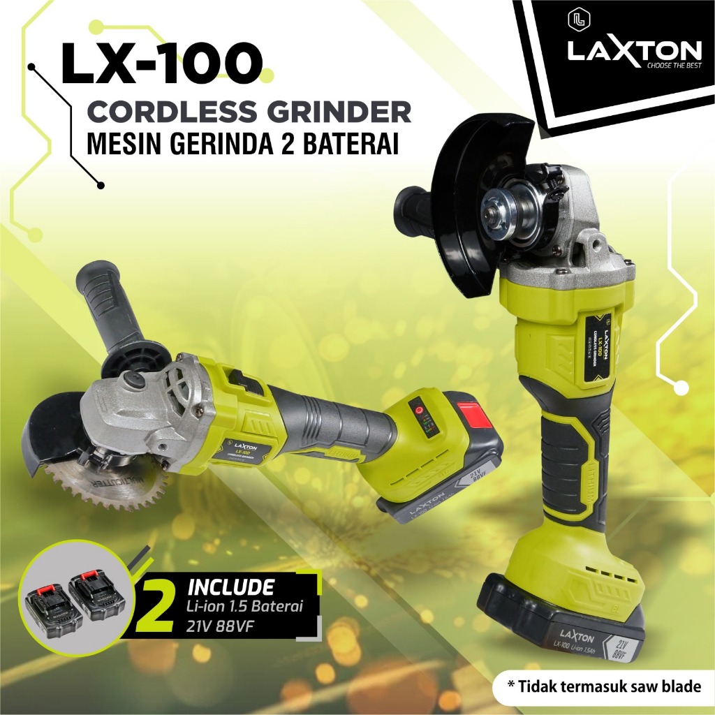 Jual LAXTON LX100 Gerinda Angle Grinder Gurinda Tangan Cordless Baterai