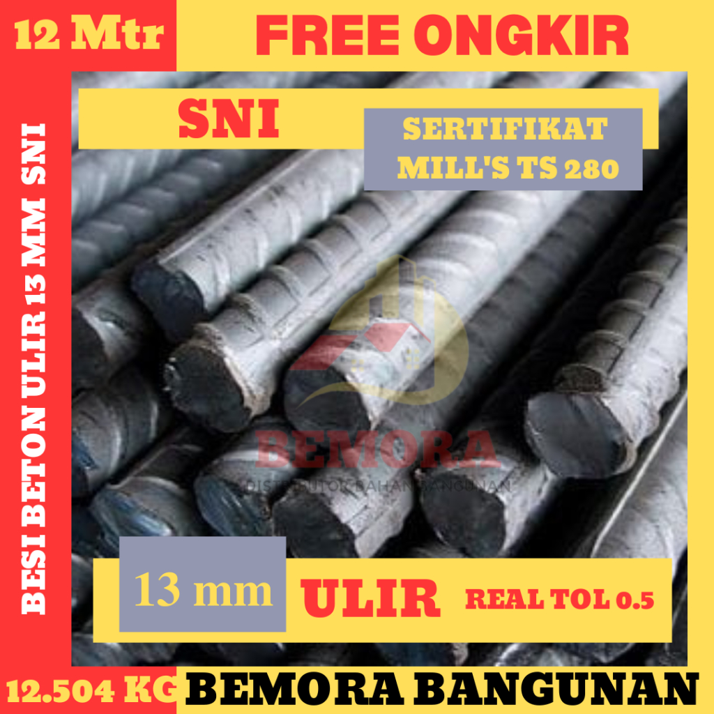 Jual Besi Beton Ulir Mm SNI Sertifikat TS Harga Grosir FreeOkr Shopee Indonesia