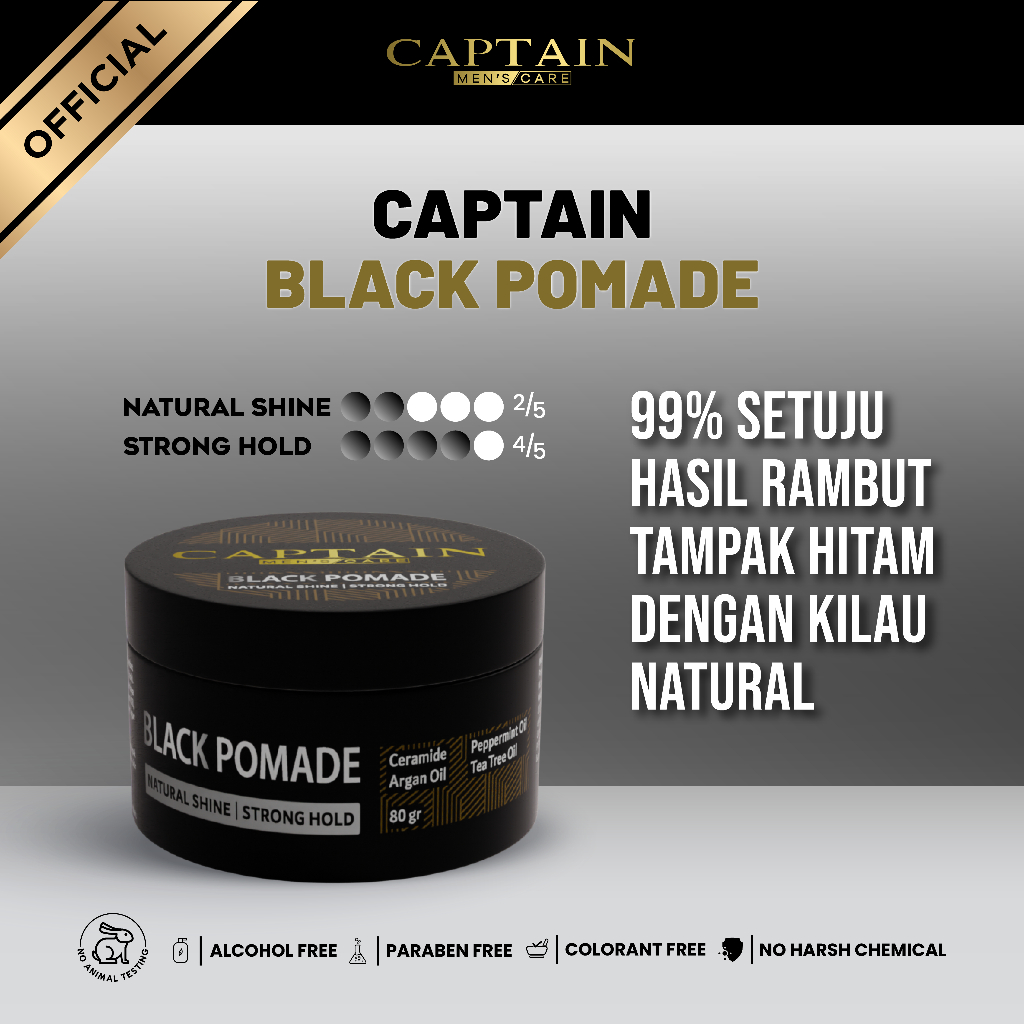 Jual Captain Men S Care Black Pomade Shopee Indonesia