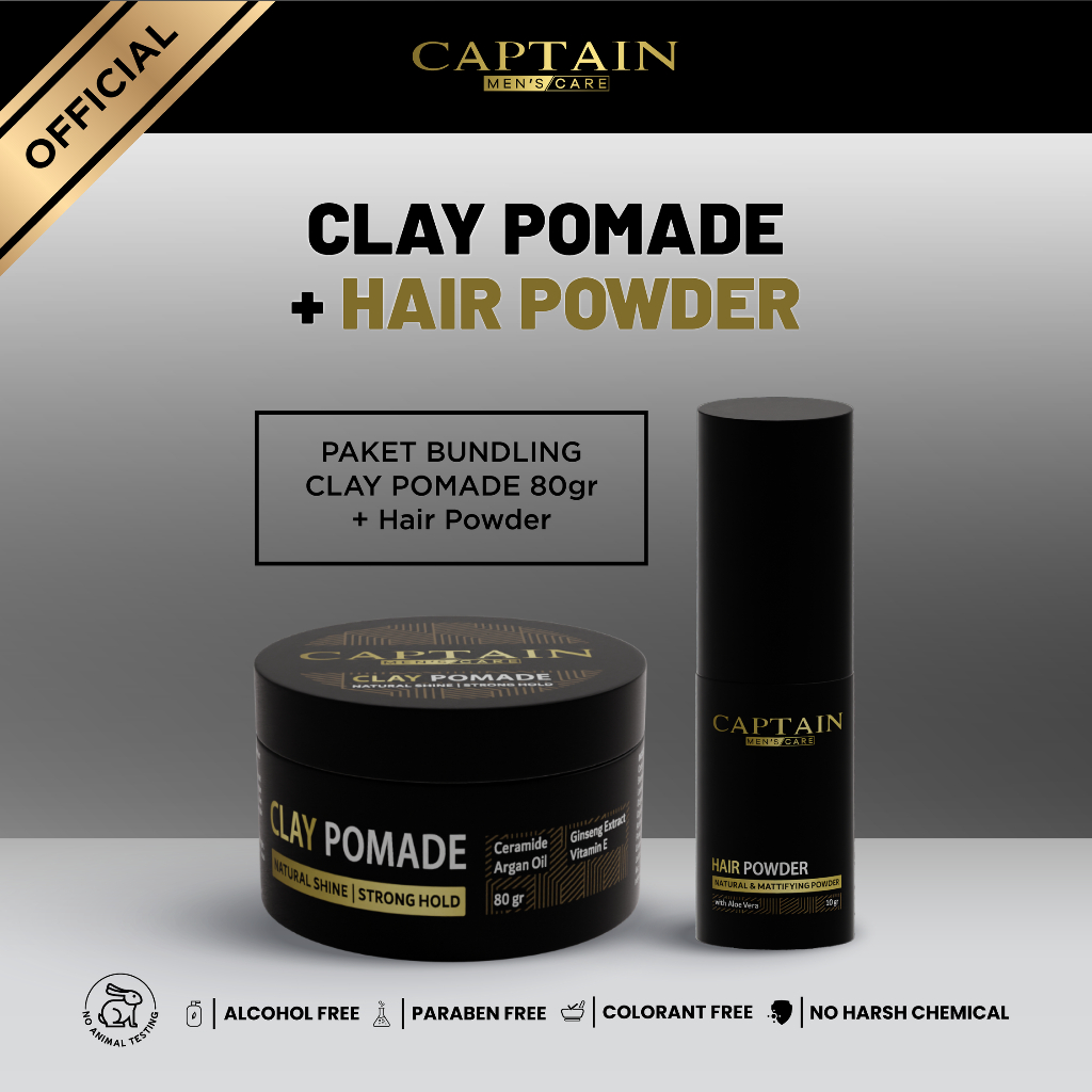 Jual Special Bundling Captain Men Expert Clay Pomade Hair Powder