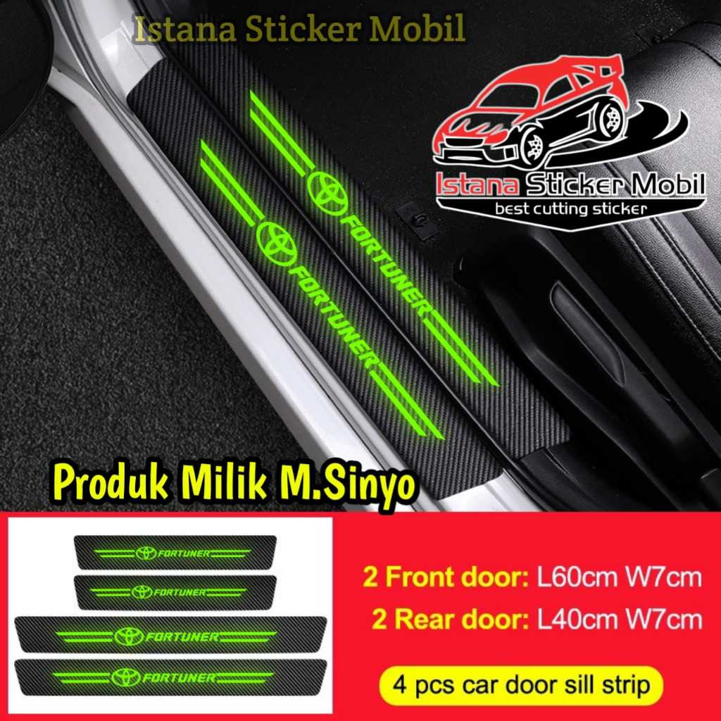 Jual Stiker Bercahaya Pintu Mobil Sill Plate Karbon Fiber D Sticker