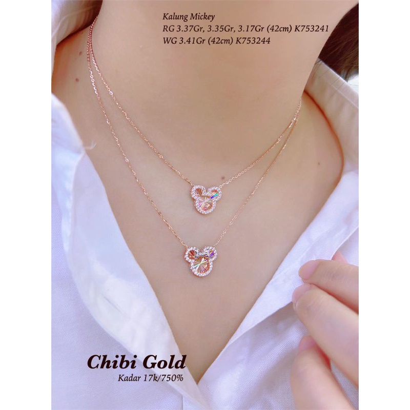 Jual CHIBI GOLD Kalung Mickey Emas 750 Kadar 17k Chibi Gold Shopee