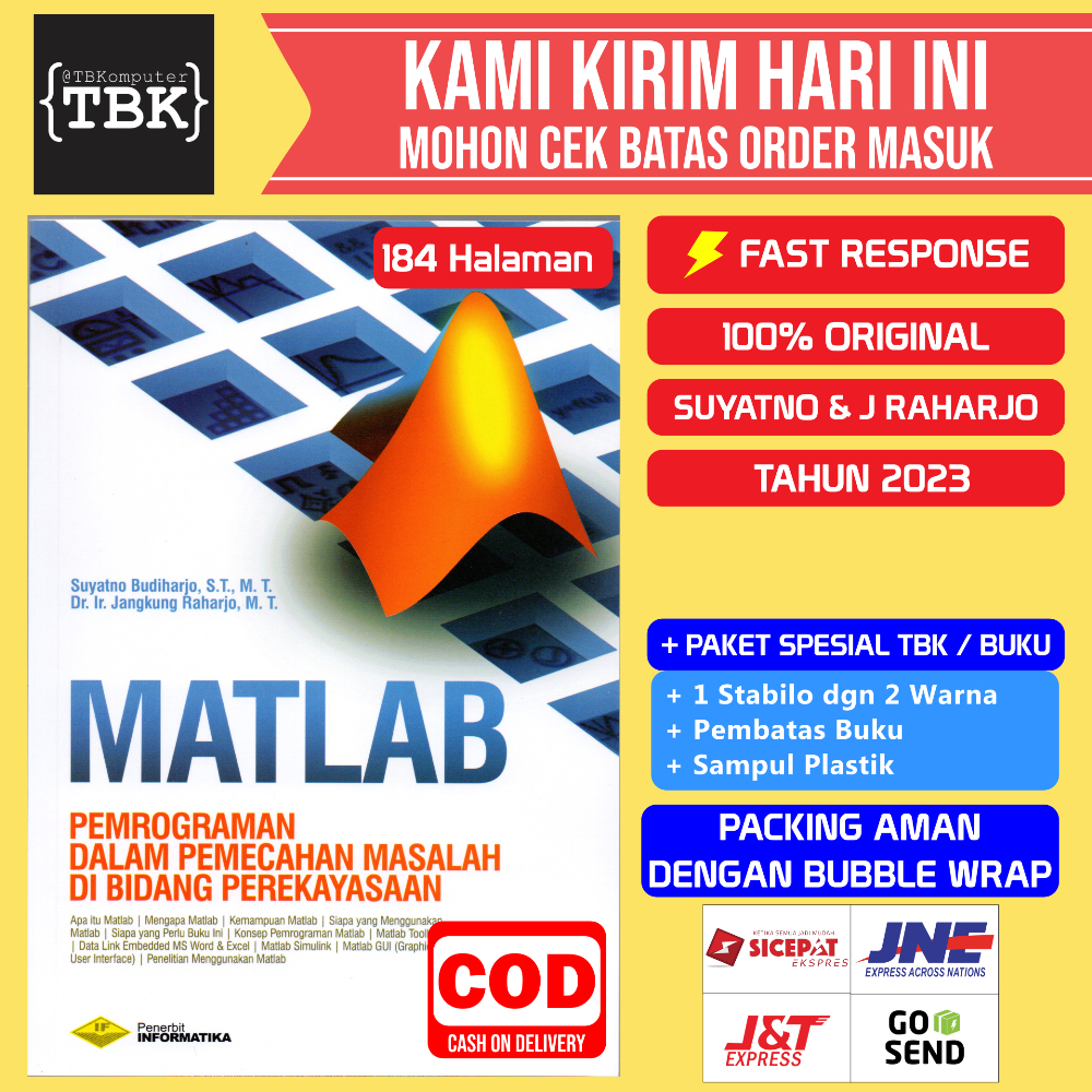 Jual Buku Matlab Pemrograman Dalam Pemecahan Masalah Di Bidang