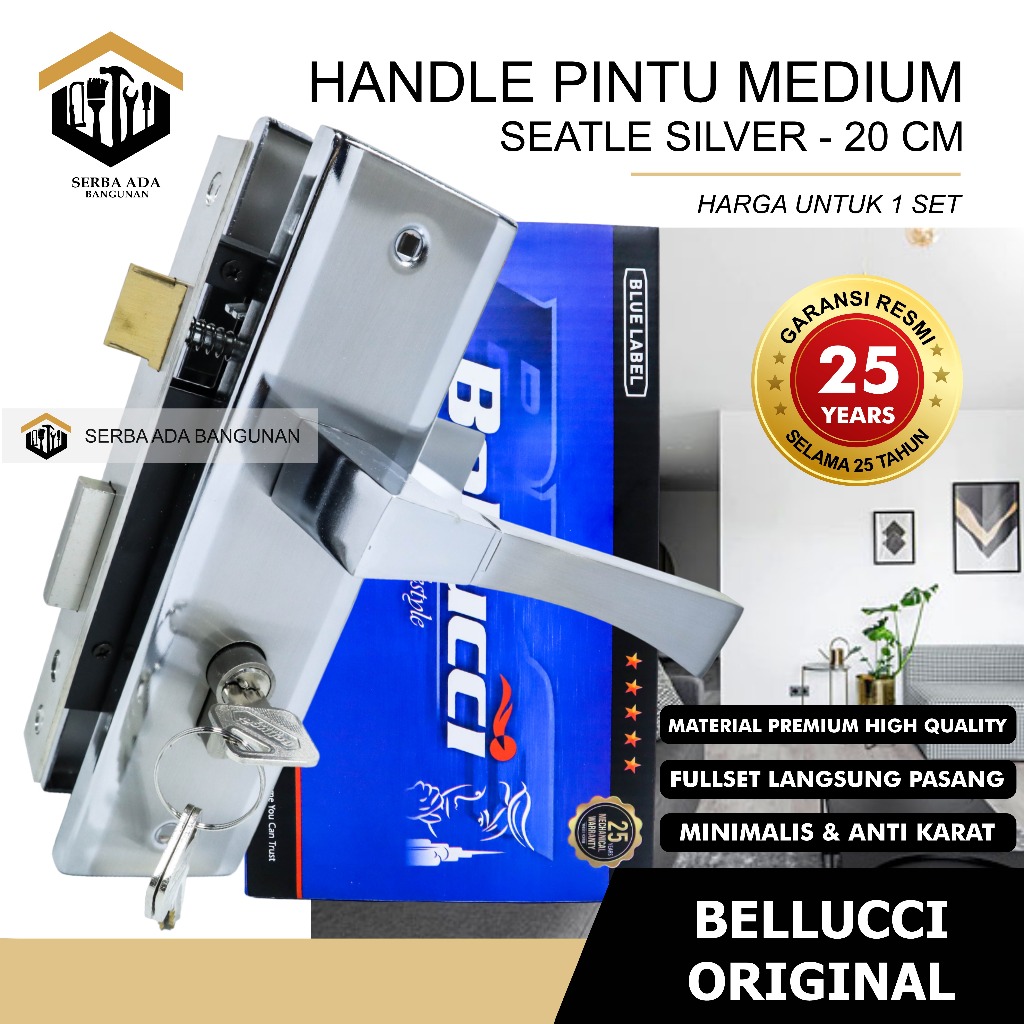 Jual Kunci Pintu Besar Bellucci SEATLE NP Handle Besar Bellucci Handle