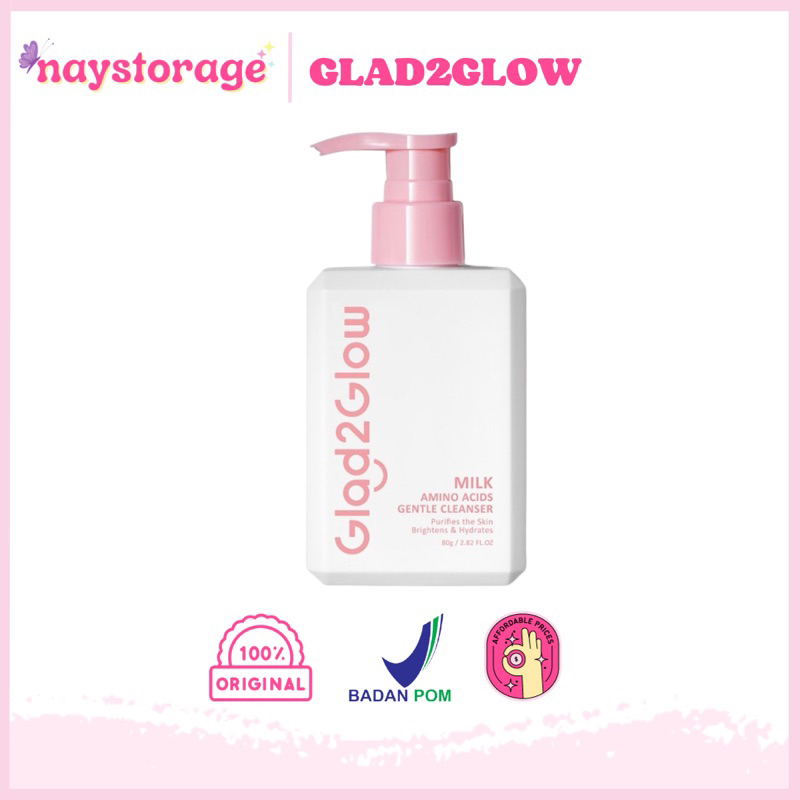 Jual Glad Glow Milk Amino Acids Gentle Cleanser Sabun Cuci Muka